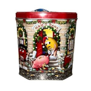 2003 M & M's Christmas Village Series Brand Bank #17 Limited Edition Canister